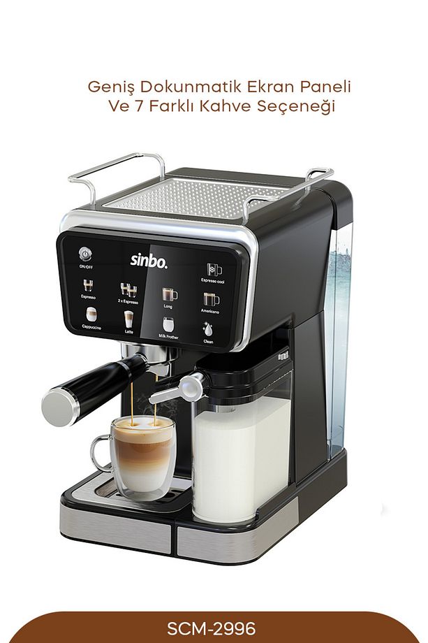 Kapsül Ve Kuru Kahve Aparatlı Süt Köprütücülü 1.5l 20 Bar Profesyonel Espresso Makinesi - Scm 2996 - 4