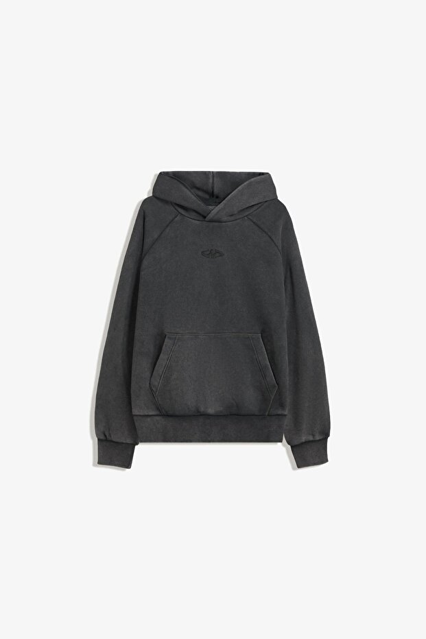 Boxy fit kapüşonlu sweatshirt - 2