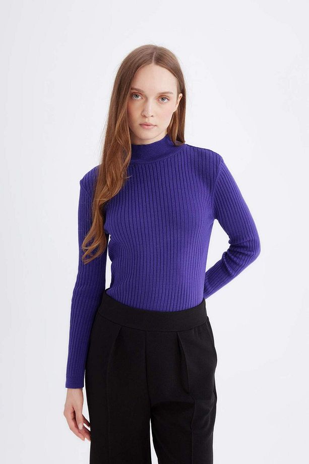 Regular Fit Yarım Balıkçı Yaka Basic Düz Triko Kazak D9386AX24WN - 5