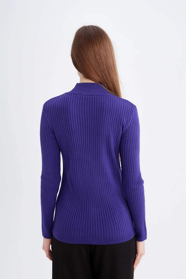 Regular Fit Yarım Balıkçı Yaka Basic Düz Triko Kazak D9386AX24WN - 8