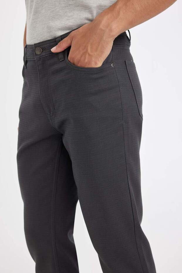 Regular Fit Normal Kesim Pantolon Düz Paça Cepli Basic Düz D1049AX24WN - 7