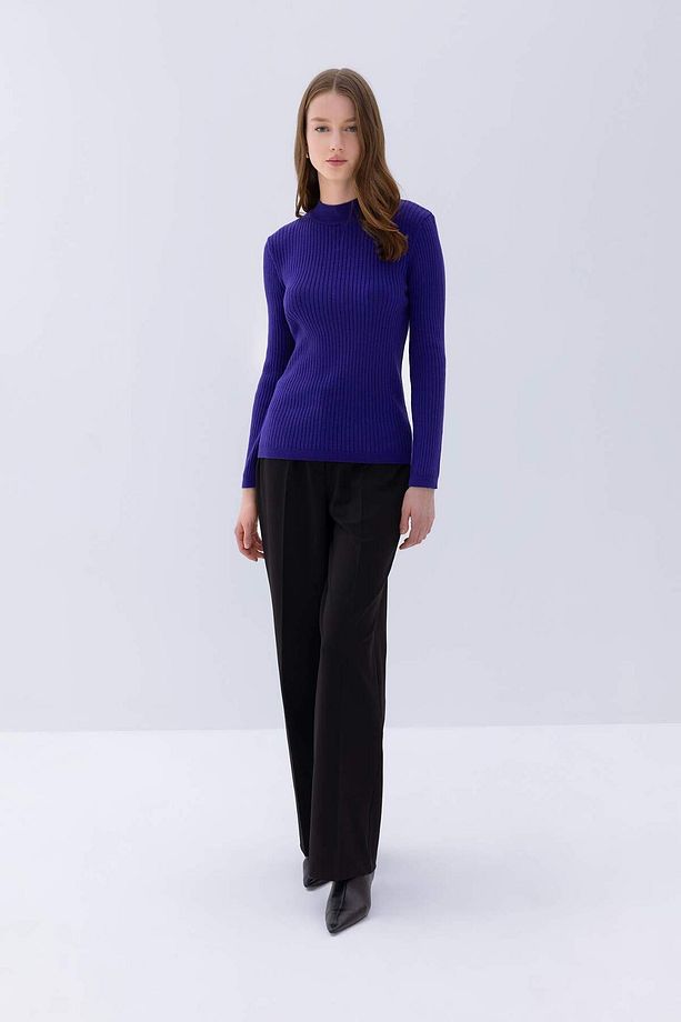 Regular Fit Yarım Balıkçı Yaka Basic Düz Triko Kazak D9386AX24WN - 2