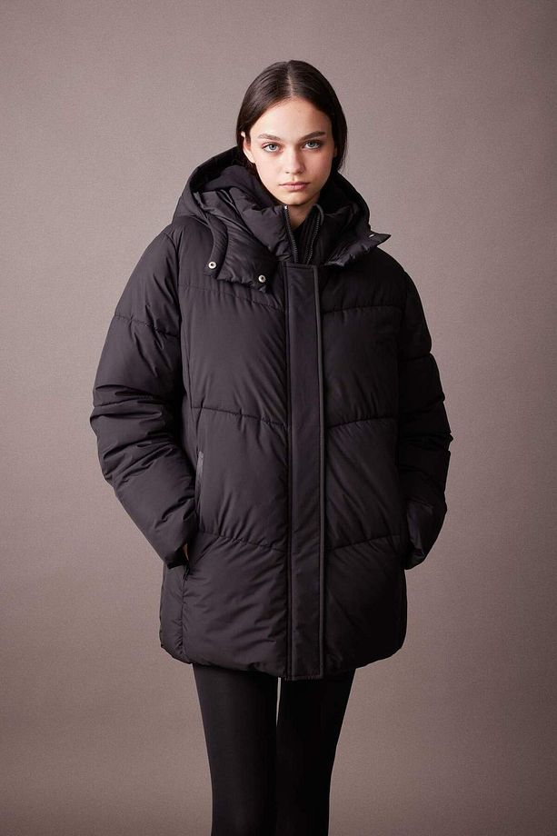 DeFactoFit Su İtici Mont Kapüşonlu Polar Astarlı Fermuarlı Su Geçirmez A1553AX24WN - 3