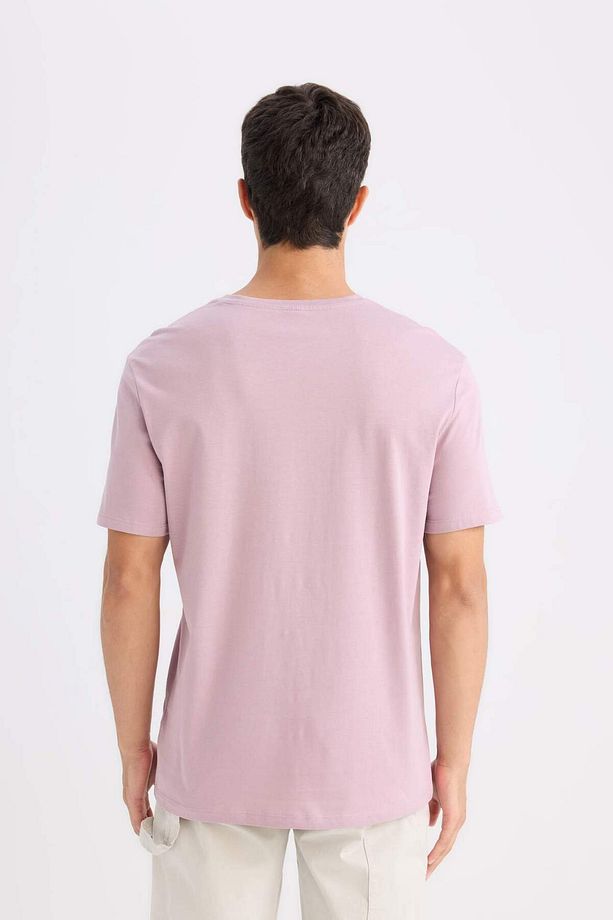 %100 Pamuk New Regular Fit Bisiklet Yaka Basic Düz Kısa Kollu Tişört E1091AXNS - 6
