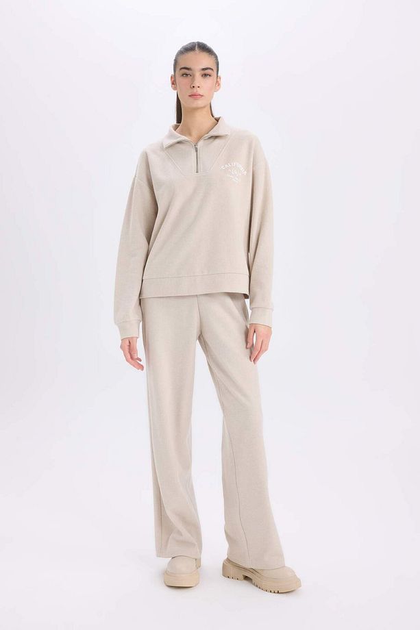Regular Fit Yarım Fermuarlı Baskılı Sweatshirt E1850AX24WN - 2