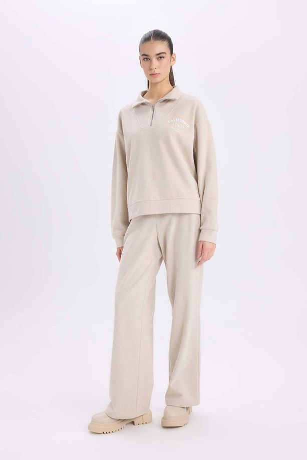 Regular Fit Yarım Fermuarlı Baskılı Sweatshirt E1850AX24WN - 3