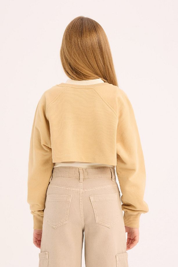 Kız Çocuk Bisiklet Yaka Baskılı 2'li Sweatshirt D9442A825SP - 5
