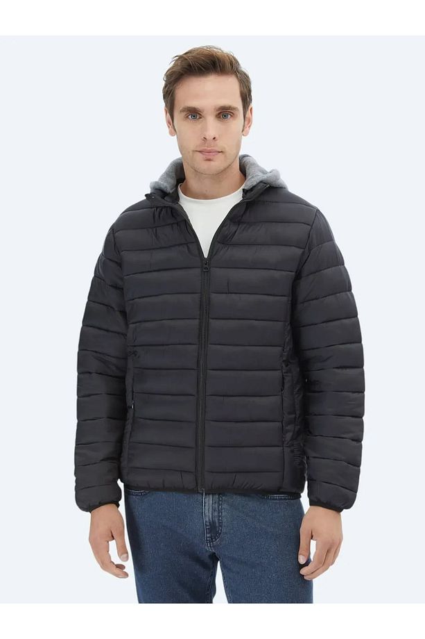 Siyah Regular Fit Casual Dokuma Mont - 1