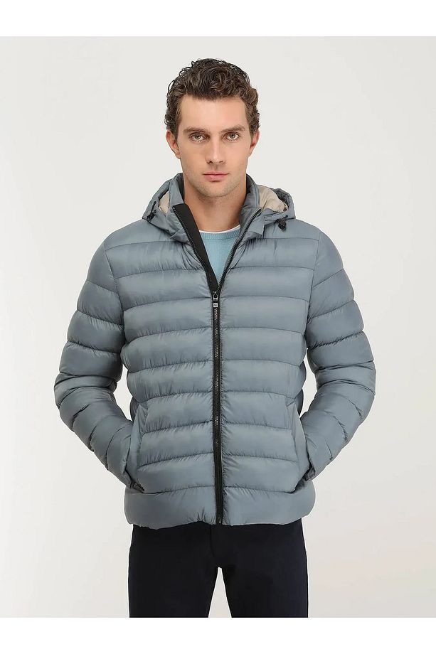 Mint Regular Fit Kapüşonlu Casual Dokuma Mont - 2