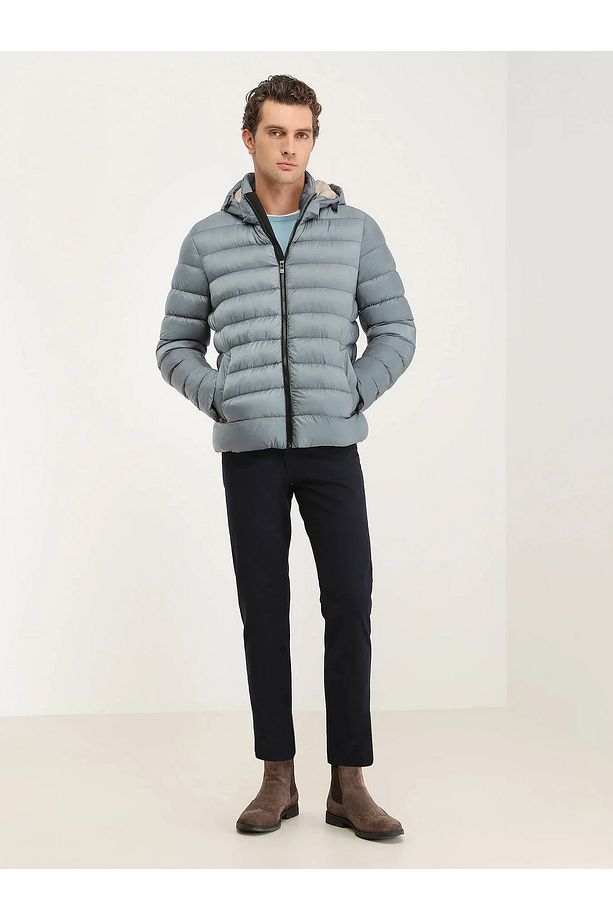 Mint Regular Fit Kapüşonlu Casual Dokuma Mont - 3