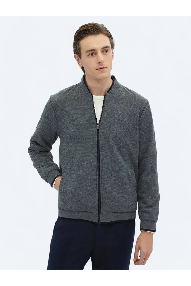 Lacivert Regular Fit Casual Dokuma Mont - 5