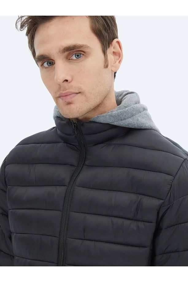 Siyah Regular Fit Casual Dokuma Mont - 4