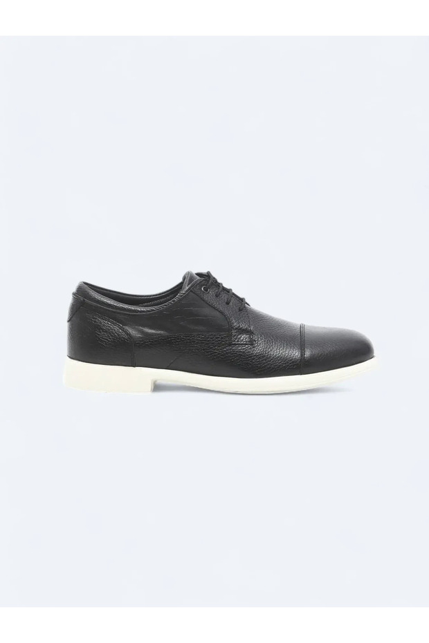 Siyah Deri Smart Casual Ayakkabı - 1