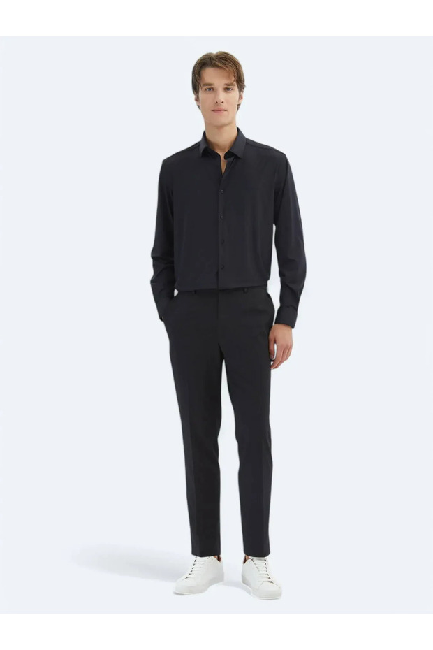 Siyah Regular Fit Casual Gömlek - 2