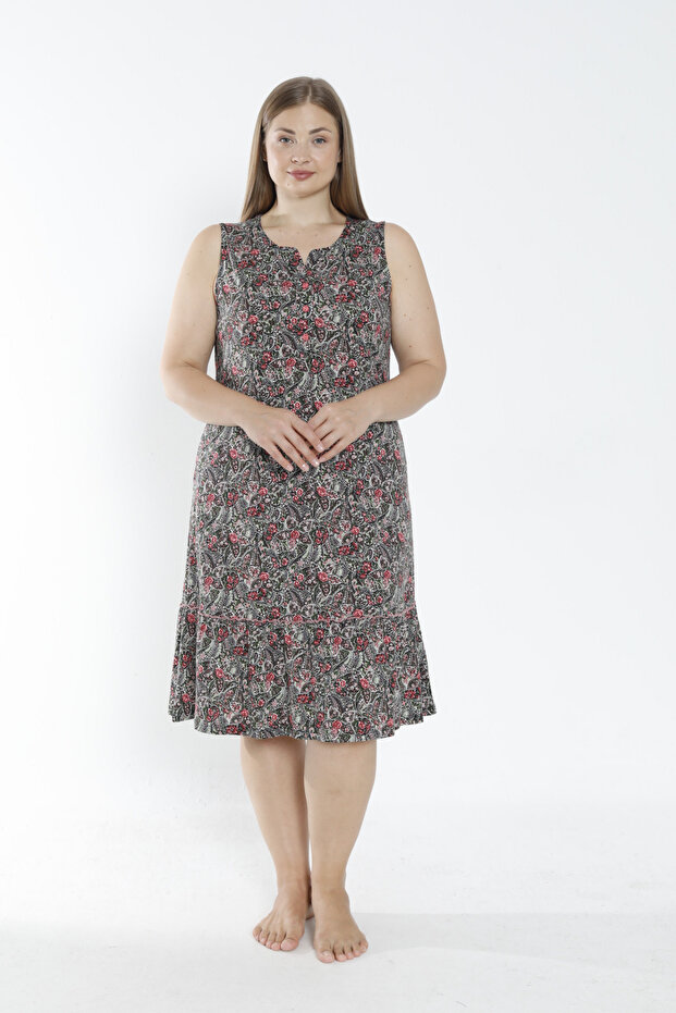 Women's Plus Size Cotton Modal Fabric Short Dress 7855