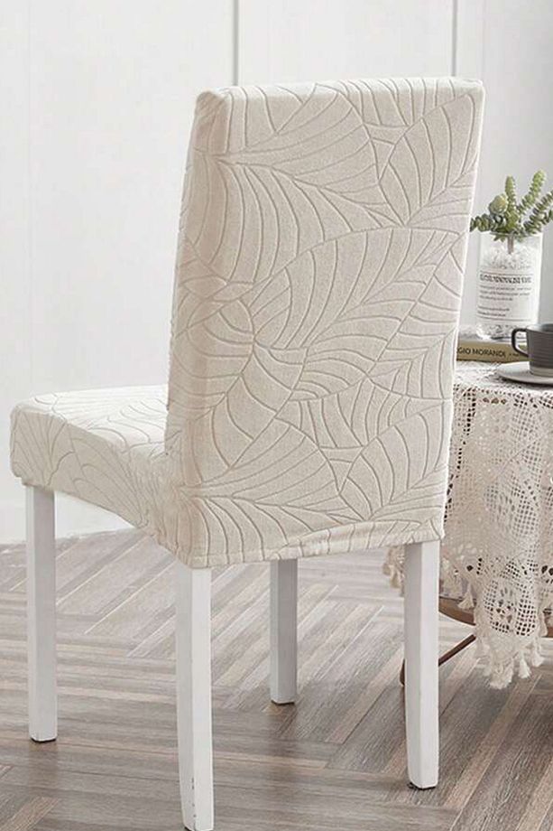 Sandalye Kılıfı sandalye Örtüsü yaprak desen sandalye kılıfı lastikli sandalye örtüsü Chair Cover - 2