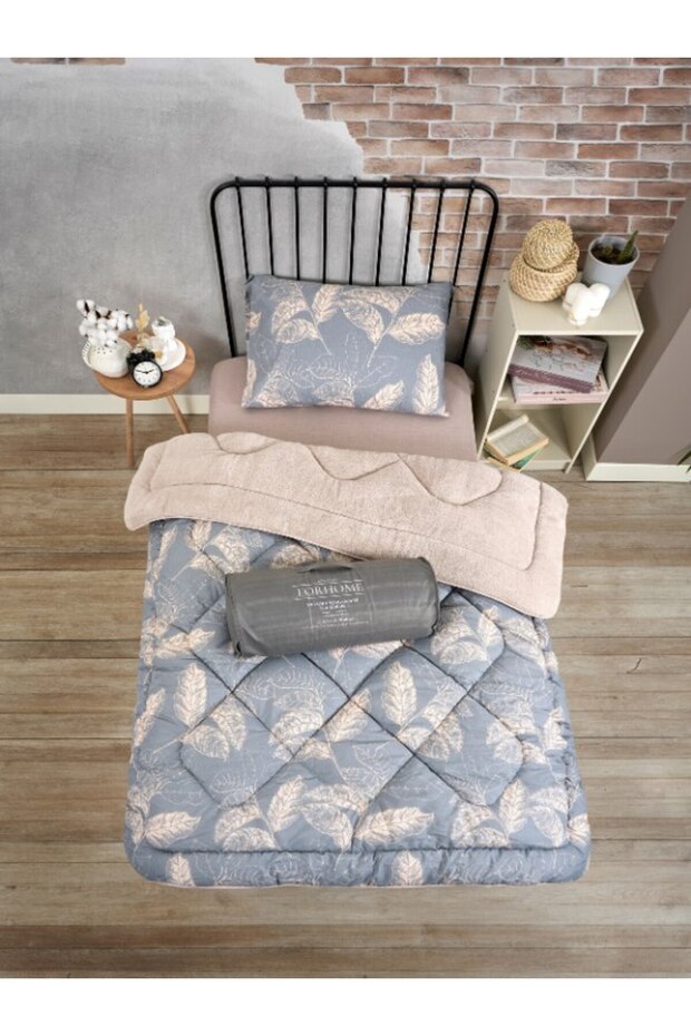 Single Double Sided Luxury Welsoft Elite Quilt Soft Fleece Quilt and Pillowcase Arina Beige