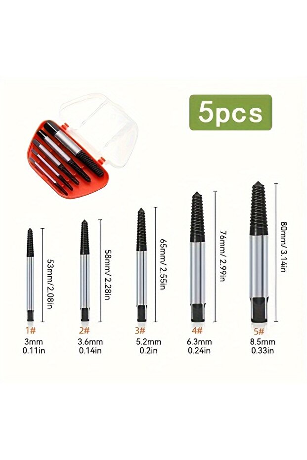 A 5/6pcs Screw Extractor Metal Drill Bit Set Damaged Screws Remover Extractor Woodworking Tools Bro.