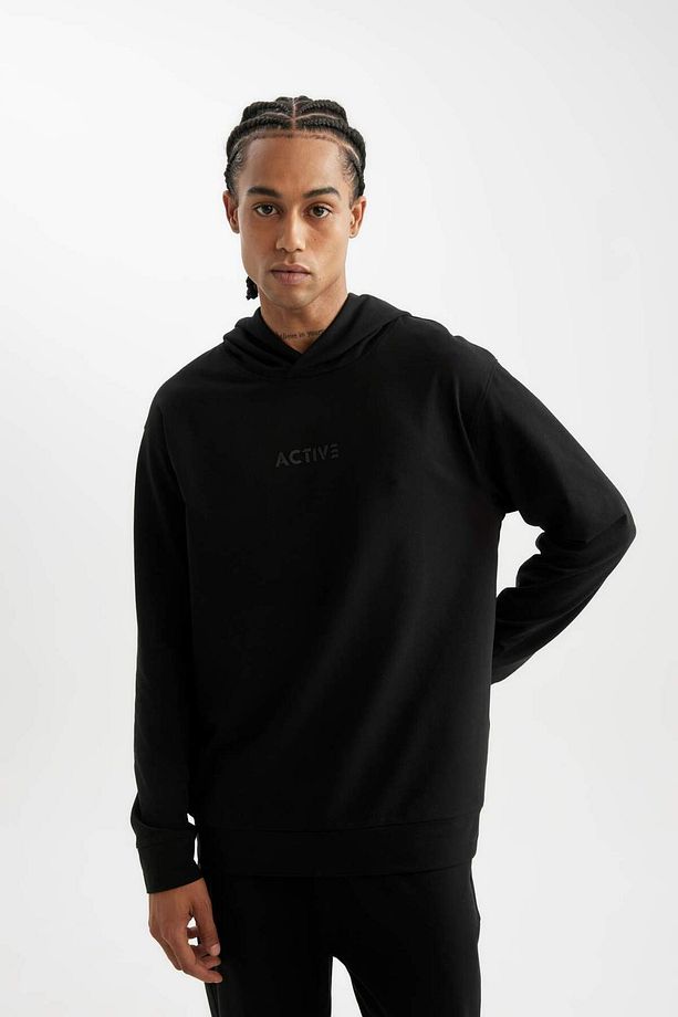 DeFactoFit Standart Fit Kapüşonlu Baskılı Sporcu Sweatshirt D6826AX24AU - 3