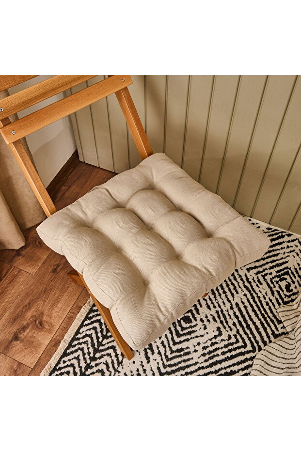 Soft Traum Sandalye Minderi - Bej - 45x45 cm - 1