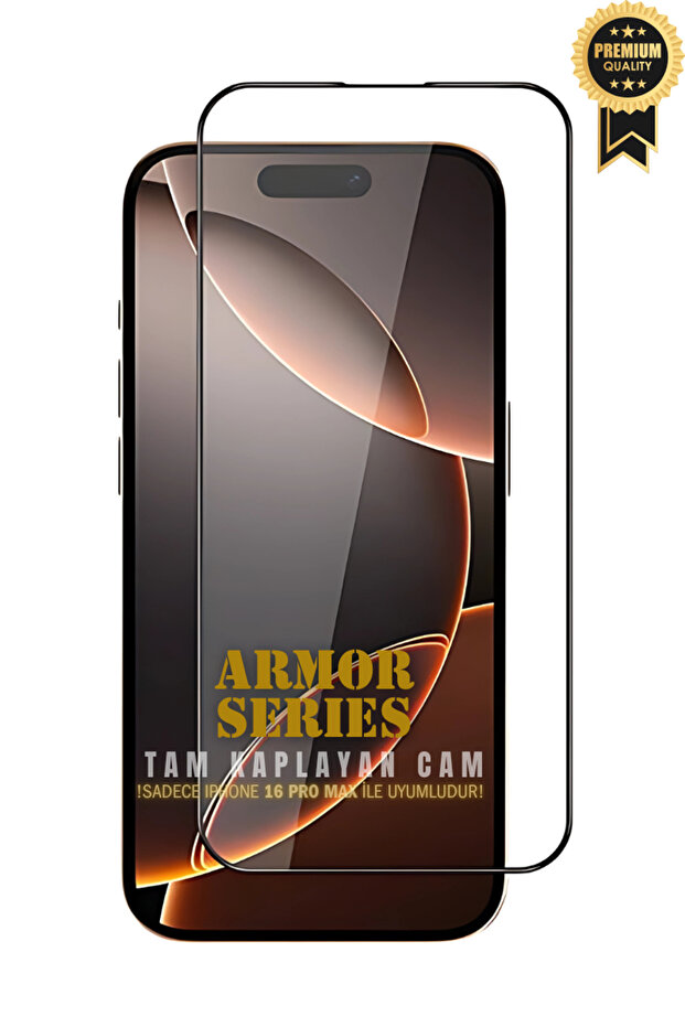 [Armor] واقي شاشة زجاجي كامل التغطية من سلسلة Armor متوافق مع iPhone 16 Pro Max مع جهاز التثبيت