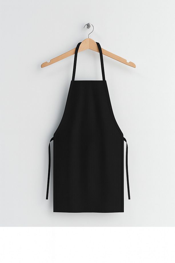 Siyah Gabardin Kumaş Mutfak Aşçı Önlüğü Master Chef - 2