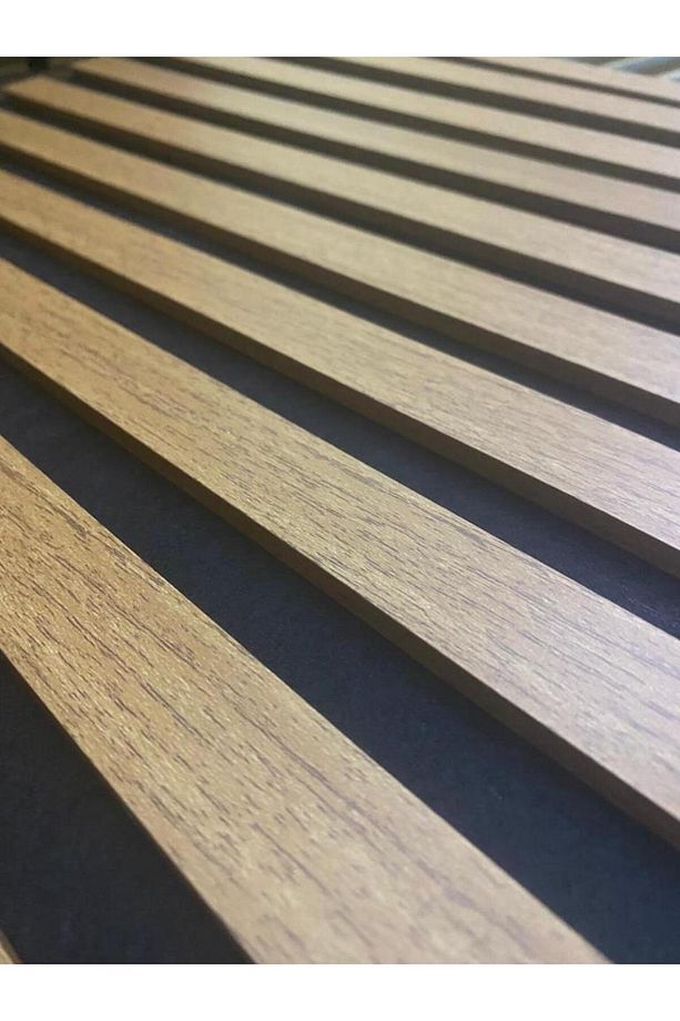 1m² (50cmx50cm 4 Adet)Kahverengi Akustik Duvar Paneli 3mm Keçe Ve 8mm Mdflam Duvar Çıtası Lambiri - 5