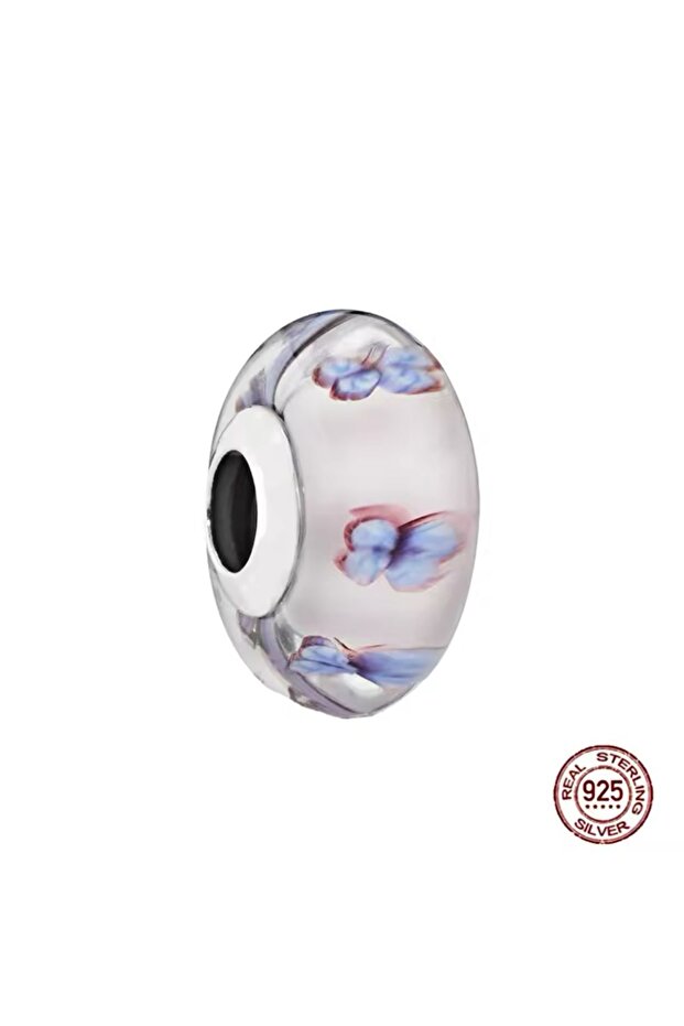 Butterfly Patterned Murano Glass Charm