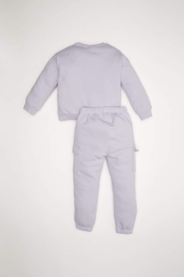 Kız Bebek 2'li Takım Baskılı Sweatshirt Beli Lastikli Jogger Eşofman Altı D6206A5NS - 5