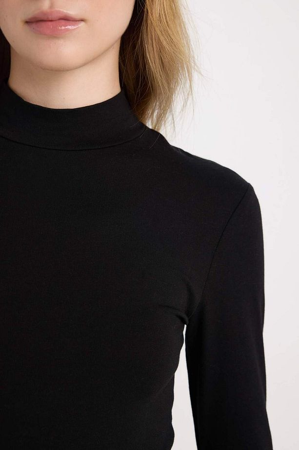 Coool Yarım Balıkçı Yaka Basic Düz Uzun Kollu Bodysuit D8034AX24WN - 5