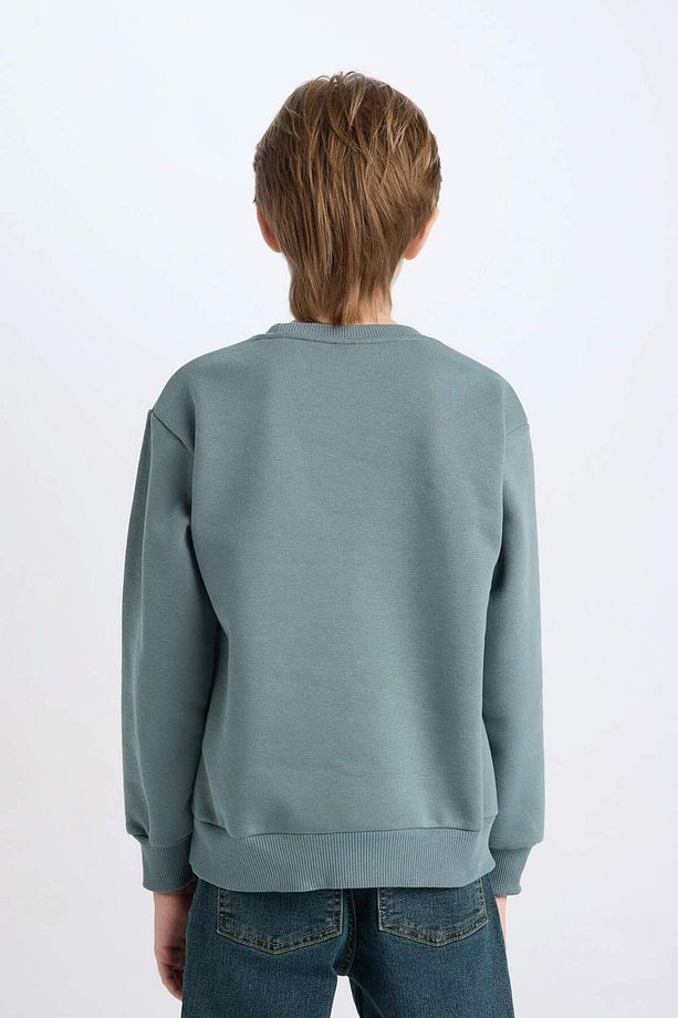 Erkek Çocuk Bisiklet Yaka Baskılı Sweatshirt D3031A824WN - 5