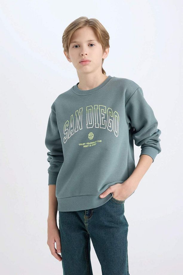 Erkek Çocuk Bisiklet Yaka Baskılı Sweatshirt D3031A824WN - 3
