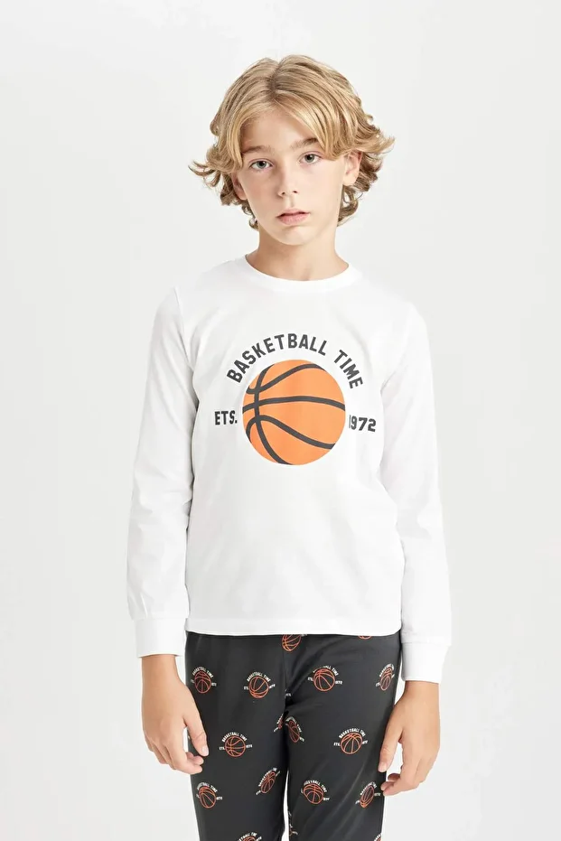 Erkek Çocuk Pijama Takımı Baskılı Uzun Kollu Üst Uzun Alt D5211A824WN - 3