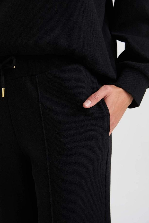 Regular Fit Pantolon Beli Lastikli Basic Düz Bağcıklı Cepli Paça Katlamalı Uzun Boy D9010AX24WN - 5