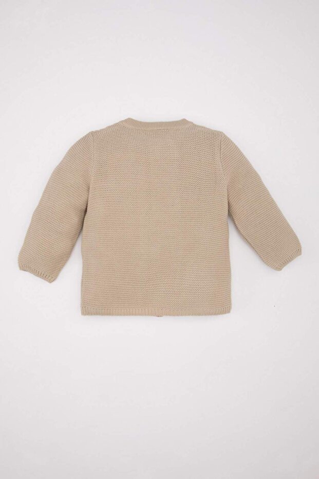 Kız Bebek Düğmeli Basic Düz Uzun Kollu Triko Hırka C9769A524WN - 5