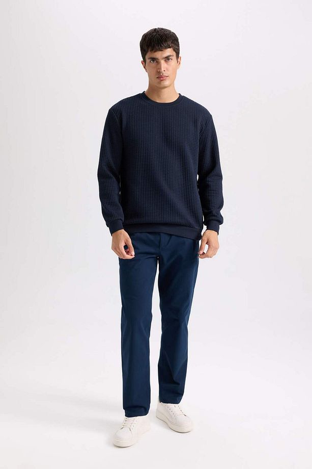 Regular Fit Bisiklet Yaka Jakarlı Sweatshirt D5392AX24AU - 2