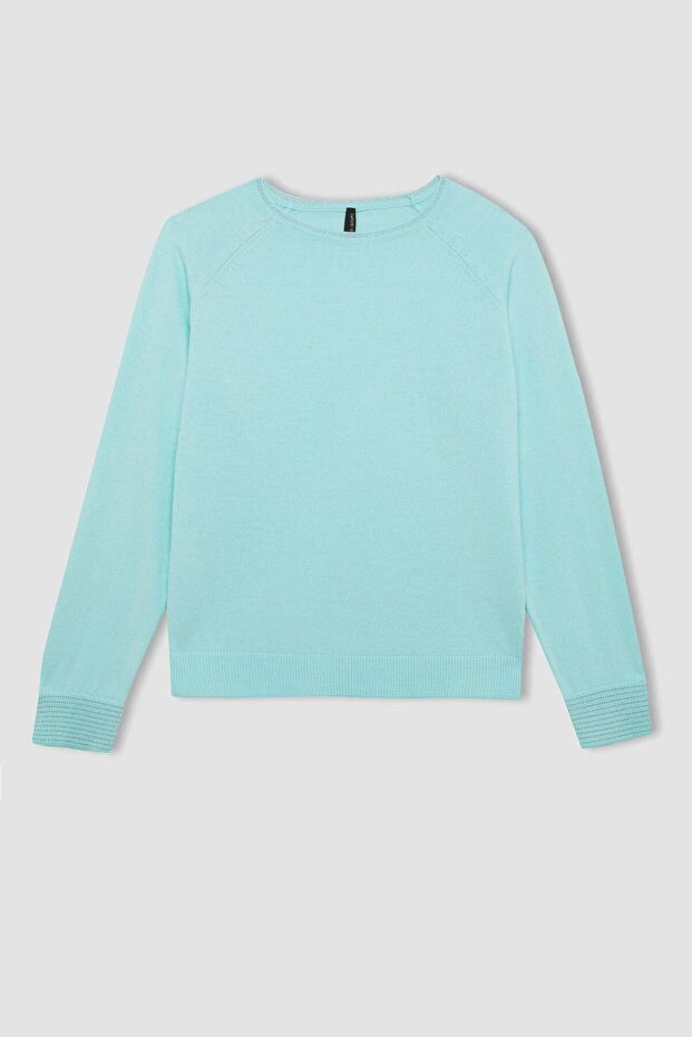 Regular Fit Bisiklet Yaka Simli Triko Kazak Tunik D1580AX24WN - 6
