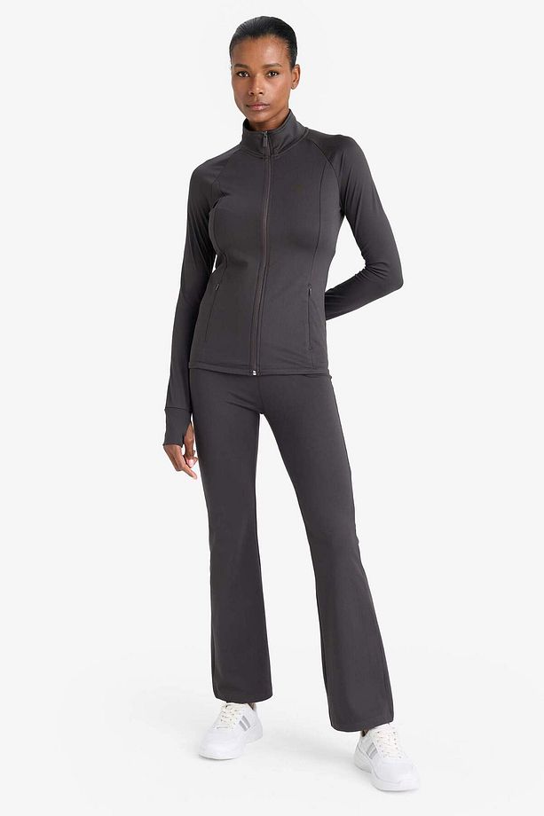 DeFactoFit Fitted Dik Yaka Çift Cepli Fermuarlı Sporcu Hırka B3985AX24AU - 2