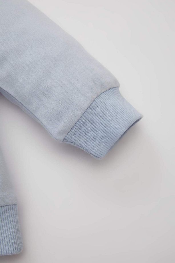 Kız Bebek 2'li Takım Bisiklet Yaka Baskılı Sweatshirt Jogger Eşofman Altı D0814A524AU - 4