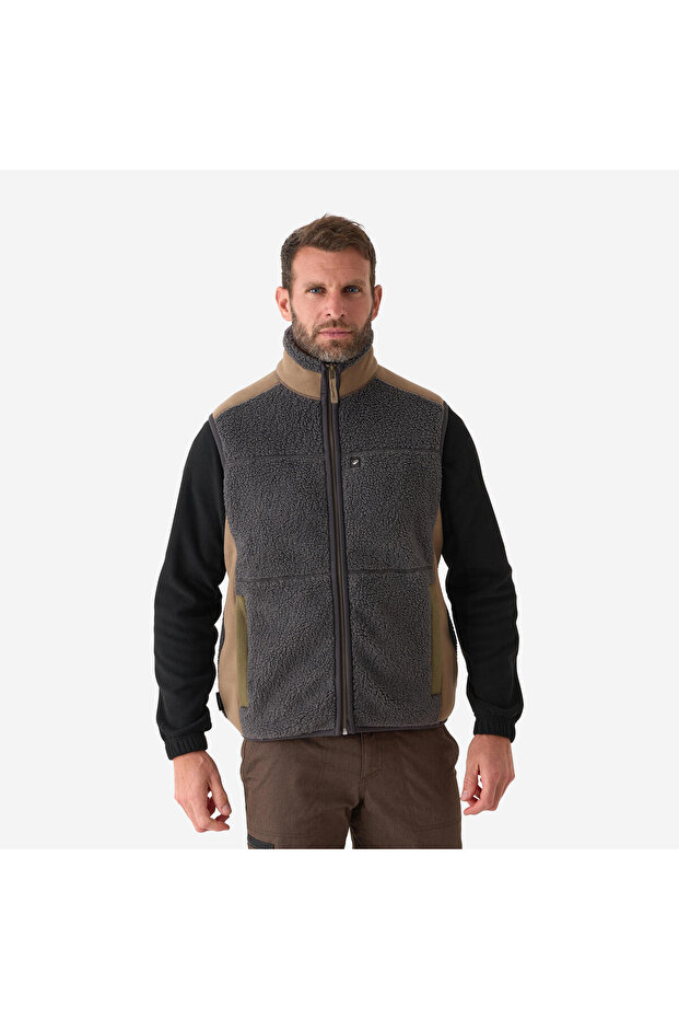 Decathlon Solognac Erkek Polar Yelek - Avcılık ve Doğa Gözlemi - Gri - 500