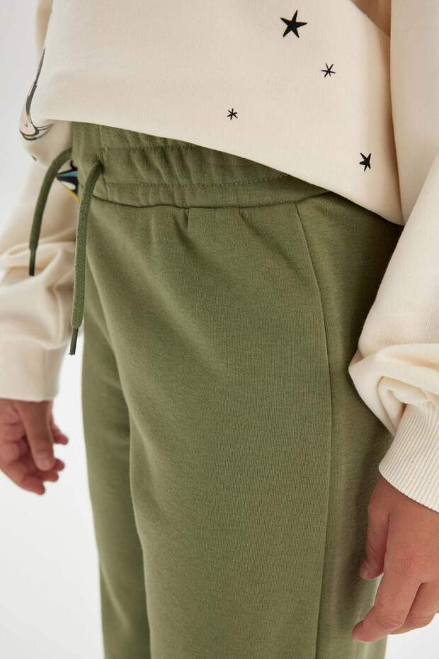 Kız Çocuk Wide Leg Geniş Bol Paça Beli Lastikli Basic Düz Eşofman Altı D0743A824AU - 5