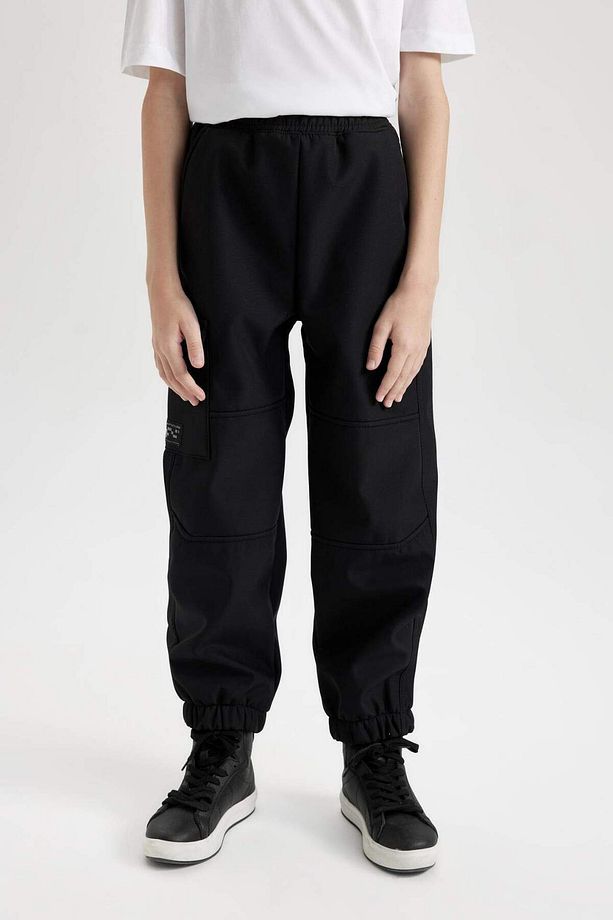 Erkek Çocuk Beli ve Paçası Lastikli Kargo Cepli Pelüş Polar Astarlı Jogger Pantolon D3460A824WN - 4
