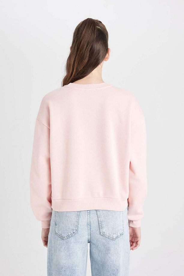 Regular Fit Bisiklet Yaka Kalın Basic Düz Sweatshirt D6645AX24WN - 6