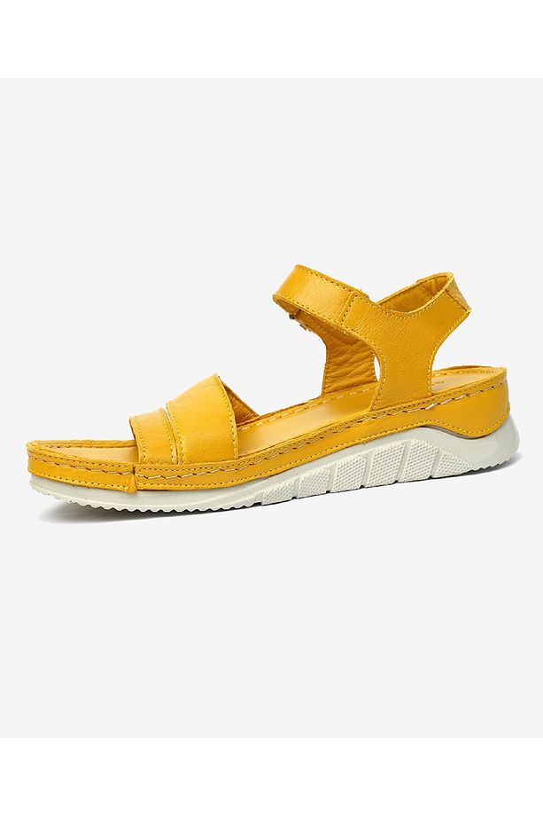 Kadın Sarı Hakiki Deri Sandalet 4Y2FS57472 - 3