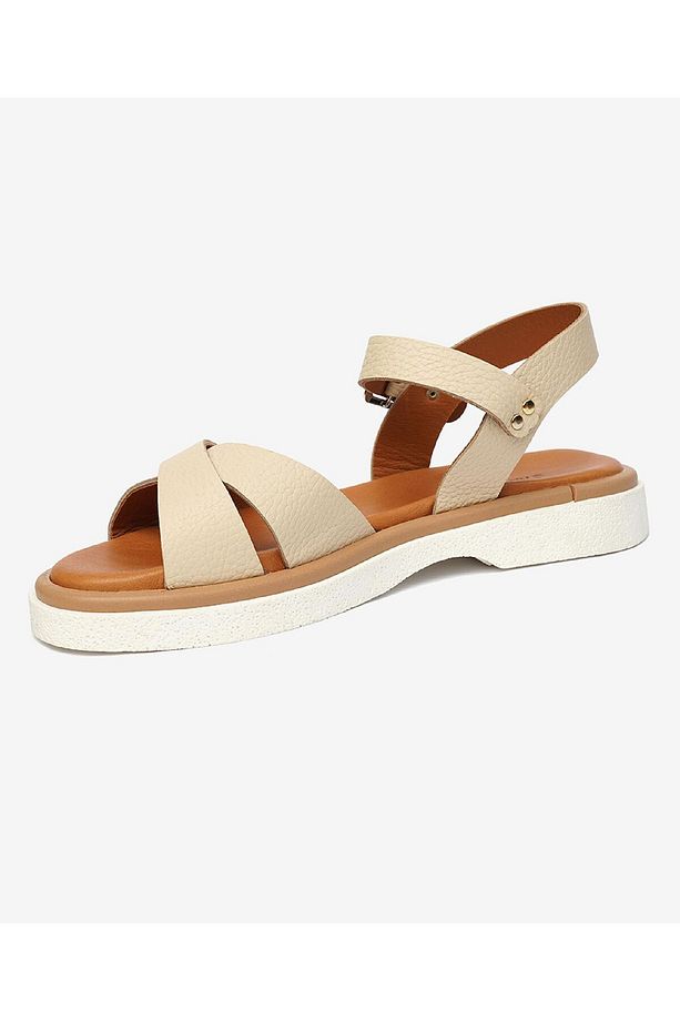 Kadın Bej Hakiki Deri Sandalet 4Y2CS59006 - 3