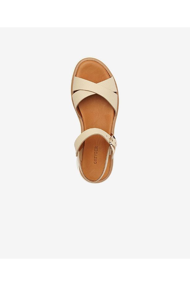 Kadın Bej Hakiki Deri Sandalet 4Y2CS59006 - 4