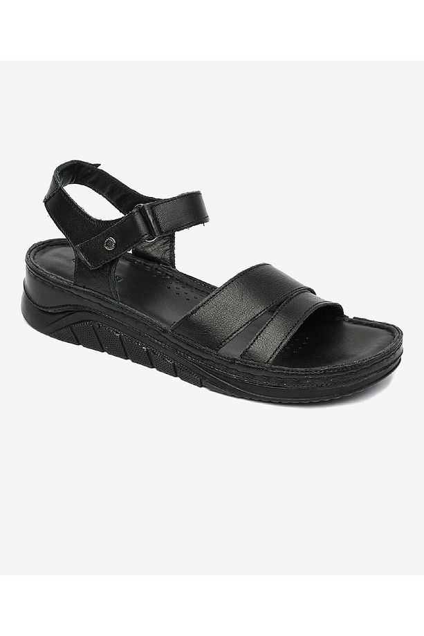 Kadın Siyah Hakiki Deri Sandalet 4Y2FS57472 - 1