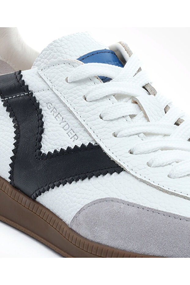 Erkek Beyaz Siyah Hakiki Deri Sneaker Ayakkabı 5Y1SA18270 - 5
