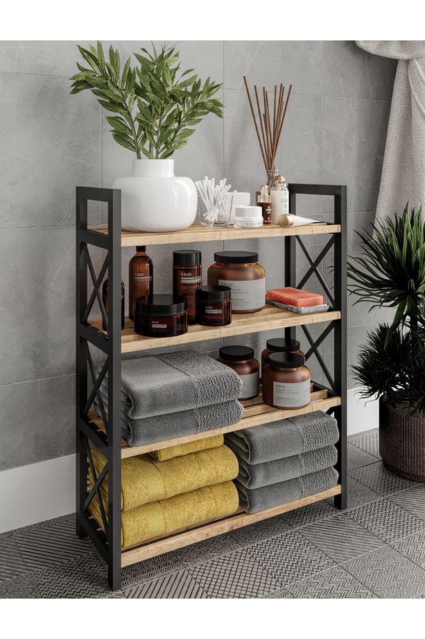 Dekoratif Banyo Rafı Havluluk Peçetelik 4 KATLI - 1