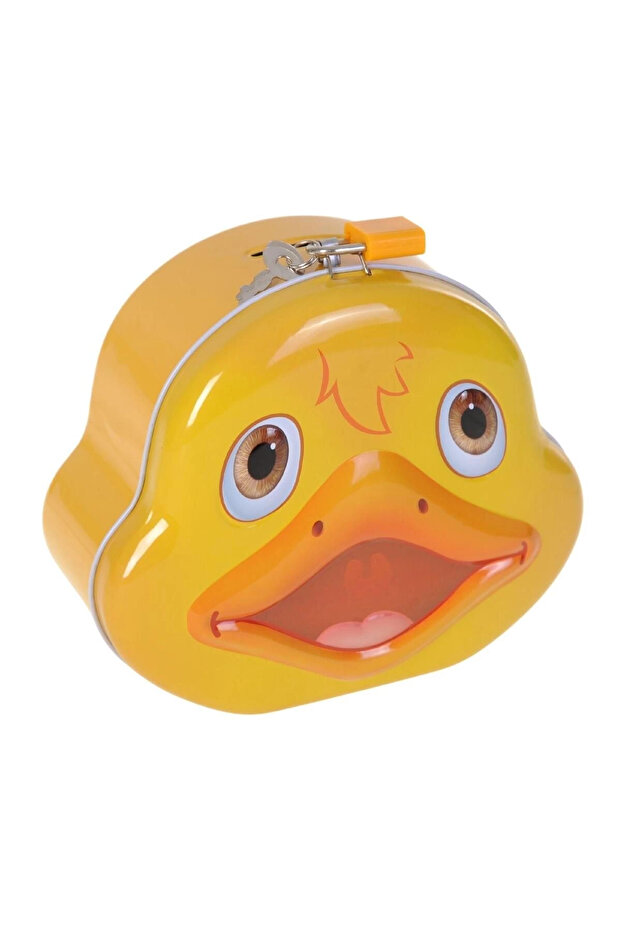 Metal lock piggy bank duck